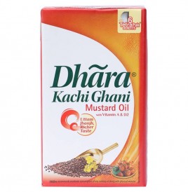 Dhara Kachi Ghani Mustard Oil  Tetra Pack  1 litre